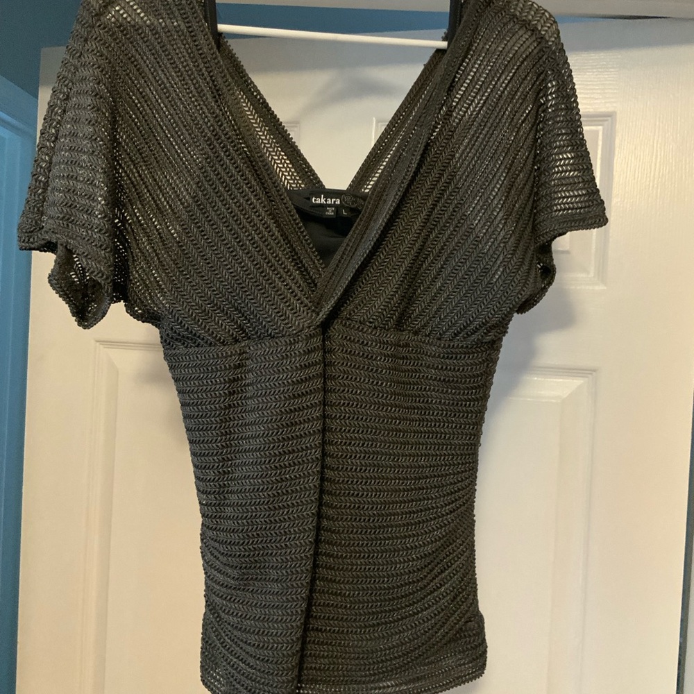 Takara Charcoal Knit Blouse